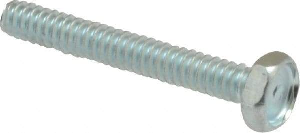 Value Collection - #6-32 UNC, 1" Length Under Head Hex Drive Machine Screw - Hex Head, Grade J82 Steel, Zinc-Plated Finish, Without Washer - Exact Tool & Supply
