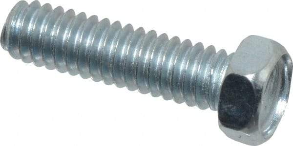 Value Collection - #8-32 UNC, 5/8" Length Under Head Hex Drive Machine Screw - Hex Head, Grade J82 Steel, Zinc-Plated Finish, Without Washer - Exact Tool & Supply