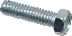 Value Collection - #8-32 UNC, 5/8" Length Under Head Hex Drive Machine Screw - Hex Head, Grade J82 Steel, Zinc-Plated Finish, Without Washer - Exact Tool & Supply