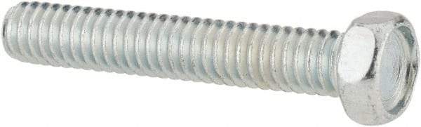 Value Collection - #8-32 UNC, 1" Length Under Head Hex Drive Machine Screw - Hex Head, Grade J82 Steel, Zinc-Plated Finish, Without Washer - Exact Tool & Supply