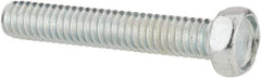Value Collection - #8-32 UNC, 1" Length Under Head Hex Drive Machine Screw - Hex Head, Grade J82 Steel, Zinc-Plated Finish, Without Washer - Exact Tool & Supply