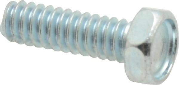 Value Collection - #10-24 UNC, 5/8" Length Under Head Hex Drive Machine Screw - Hex Head, Grade J82 Steel, Zinc-Plated Finish, Without Washer - Exact Tool & Supply