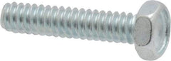 Value Collection - #10-24 UNC, 7/8" Length Under Head Hex Drive Machine Screw - Hex Head, Grade 2 Steel, Zinc-Plated Finish, Without Washer - Exact Tool & Supply