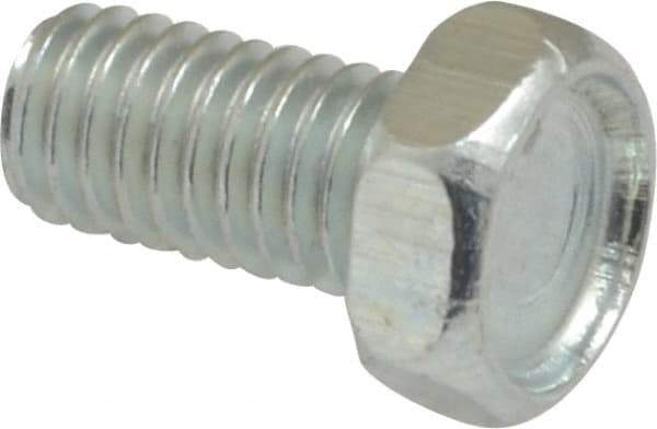 Value Collection - #10-32 UNF, 3/8" Length Under Head Hex Drive Machine Screw - Hex Head, Grade J82 Steel, Zinc-Plated Finish, Without Washer - Exact Tool & Supply