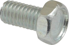 Value Collection - #10-32 UNF, 3/8" Length Under Head Hex Drive Machine Screw - Hex Head, Grade J82 Steel, Zinc-Plated Finish, Without Washer - Exact Tool & Supply