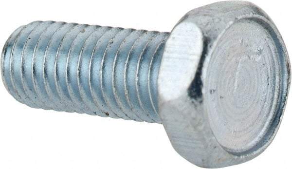 Value Collection - #10-32 UNF, 1/2" Length Under Head Hex Drive Machine Screw - Hex Head, Grade J82 Steel, Zinc-Plated Finish, Without Washer - Exact Tool & Supply