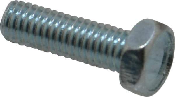 Value Collection - #10-32 UNF, 5/8" Length Under Head Hex Drive Machine Screw - Hex Head, Grade J82 Steel, Zinc-Plated Finish, Without Washer - Exact Tool & Supply