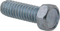 Value Collection - #12-24 UNC, 5/8" Length Under Head Hex Drive Machine Screw - Hex Head, Grade 2 Steel, Zinc-Plated Finish, Without Washer - Exact Tool & Supply