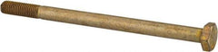 Made in USA - 1/4-28 UNF, 3-3/4" Length Under Head Hex Head Cap Screw - Partially Threaded, Grade 8 Alloy Steel, Zinc Yellow Dichromate Finish, 1/2" Hex - Exact Tool & Supply