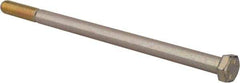 Made in USA - 3/8-16 UNC, 7" Length Under Head Hex Head Cap Screw - Partially Threaded, Grade 8 Alloy Steel, Zinc Yellow Dichromate Finish, 9/16" Hex - Exact Tool & Supply