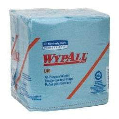 WypAll - L40 1/4 Fold General Purpose Wipes - Poly Pack, 12" x 12-1/2" Sheet Size, Blue - Exact Tool & Supply