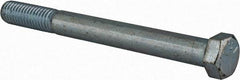 Made in USA - 7/16-14 UNC, 4-1/2" Length Under Head Hex Head Cap Screw - Partially Threaded, Grade 5 Steel, Zinc-Plated Finish, 5/8" Hex - Exact Tool & Supply