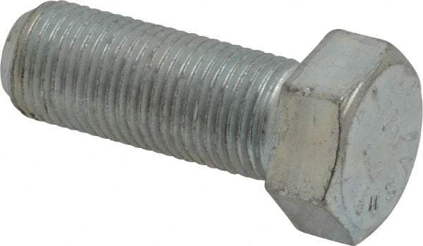 Made in USA - 9/16-18 UNF, 1-1/2" Length Under Head Hex Head Cap Screw - Fully Threaded, Grade 5 Steel, Zinc-Plated Finish, 13/16" Hex - Exact Tool & Supply