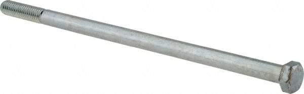 Value Collection - 3/8-16 UNC, 8" Length Under Head Hex Head Cap Screw - Grade 2 Steel, Zinc-Plated Finish, 9/16" Hex - Exact Tool & Supply