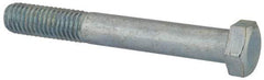Value Collection - 1/2-13 UNC, 3-3/4" Length Under Head Hex Head Cap Screw - Partially Threaded, Grade 2 Steel, Zinc-Plated Finish, 3/4" Hex - Exact Tool & Supply