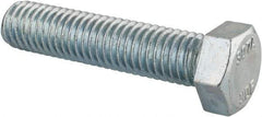 Value Collection - 1/2-13 UNC, 2-1/4" Length Under Head Hex Head Cap Screw - Fully Threaded, Grade 2 Steel, Zinc-Plated Finish, 3/4" Hex - Exact Tool & Supply