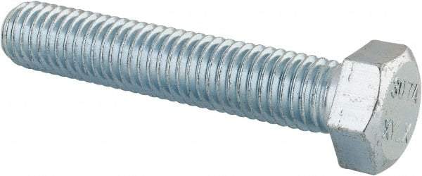 Value Collection - 1/2-13 UNC, 2-3/4" Length Under Head Hex Head Cap Screw - Fully Threaded, Grade 2 Steel, Zinc-Plated Finish, 3/4" Hex - Exact Tool & Supply