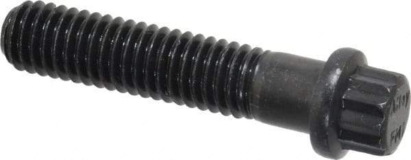 Value Collection - 3/8-16 UNC, 1-3/4" Length Under Head, 12 Point Drive Flange Bolt - 1" Thread Length, 170M PSI Alloy Steel, Smooth Flange, Uncoated - Exact Tool & Supply