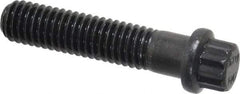 Value Collection - 3/8-16 UNC, 1-3/4" Length Under Head, 12 Point Drive Flange Bolt - 1" Thread Length, 170M PSI Alloy Steel, Smooth Flange, Uncoated - Exact Tool & Supply