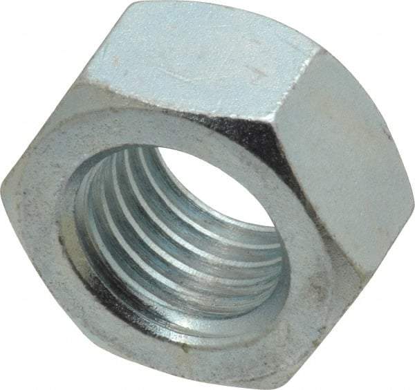 Value Collection - 1-8 UNC Grade C Hex Lock Nut with Distorted Thread - 1-1/2" Width Across Flats, 7/8" High, Cadmium Clear-Plated Finish - Exact Tool & Supply