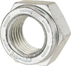 Value Collection - 1-1/8 - 7 UNC Grade C Hex Lock Nut with Distorted Thread - 1-11/16" Width Across Flats, 1" High, Cadmium Clear-Plated Finish - Exact Tool & Supply
