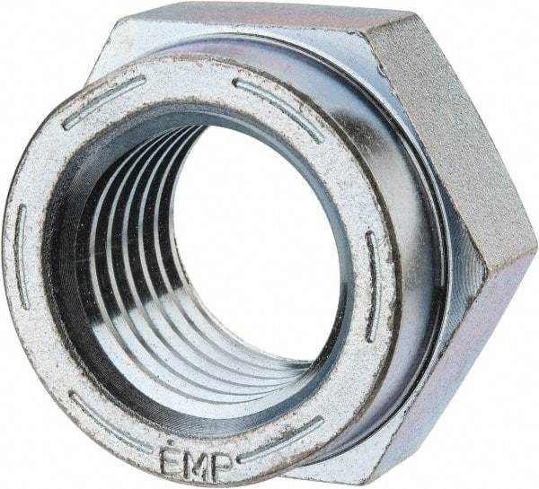 Value Collection - 2 - 4-1/2 UNC Grade C Hex Lock Nut with Distorted Thread - 3" Width Across Flats, Cadmium Clear-Plated Finish - Exact Tool & Supply