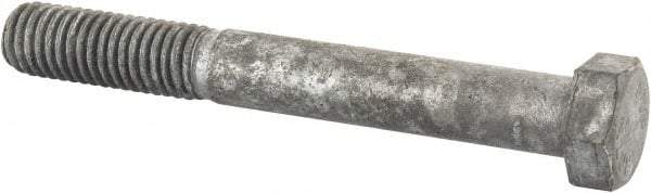 Value Collection - 1/2-13 Thread, 4" Length Under Head, Steel Hex Head Bolt - Hot Dipped Galvanized Coated, 3/4" Hex, UNC Thread, ANSI/ASME B18.2.2 & ASME B18.2.1, Grade 2 - Exact Tool & Supply