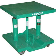 Wesco Industrial Products - 2,000 Lb Capacity Manual Hydraulic Post Lift Table - 30" to 48" Lift Height, 30" Platform Length x 30" Platform Width - Exact Tool & Supply