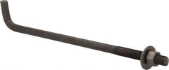 Value Collection - 1-8, 24" OAL Bent Anchor Bolt - Grade 2 Steel - Exact Tool & Supply