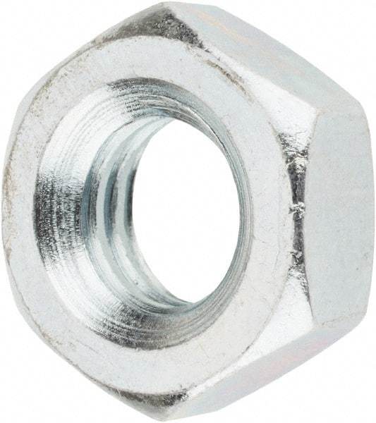 Value Collection - 3/8-16 UNC Steel Right Hand Machine Screw Hex Nut - 5/8" Across Flats, 1/4" High, Zinc Clear Finish - Exact Tool & Supply