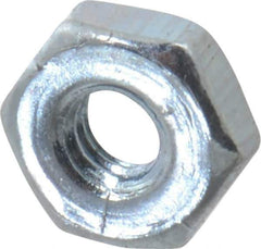Value Collection - #2-64 UN Steel Right Hand Machine Screw Hex Nut - 3/16" Across Flats, 0.066" High, Zinc-Plated Finish, 2B Class of Fit - Exact Tool & Supply