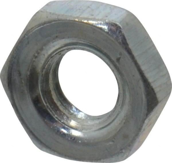 Value Collection - #3-56 UN Steel Right Hand Machine Screw Hex Nut - 3/16" Across Flats, 0.066" High, Zinc-Plated Finish, 2B Class of Fit - Exact Tool & Supply