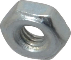 Value Collection - #4-48 UN Steel Right Hand Machine Screw Hex Nut - 1/4" Across Flats, 0.098" High, Zinc-Plated Finish, 2B Class of Fit - Exact Tool & Supply