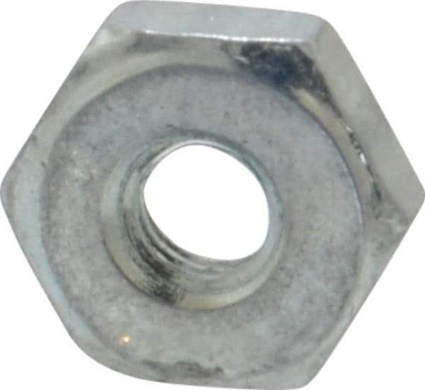 Value Collection - #6-40 UN Steel Right Hand Machine Screw Hex Nut - 5/16" Across Flats, 0.114" High, Zinc-Plated Finish, 2B Class of Fit - Exact Tool & Supply