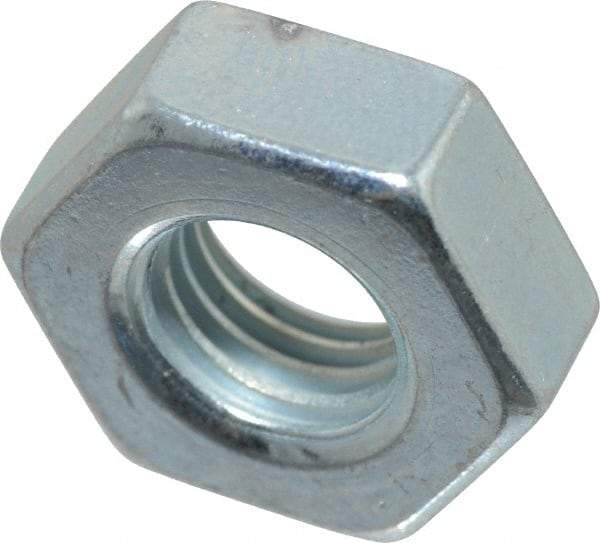 Value Collection - 5/16-24 UN Steel Right Hand Machine Screw Hex Nut - 9/16" Across Flats, 0.225" High, Zinc-Plated Finish, 2B Class of Fit - Exact Tool & Supply