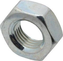 Value Collection - 3/8-24 UN Steel Right Hand Machine Screw Hex Nut - 5/8" Across Flats, 0.257" High, Zinc-Plated Finish, 2B Class of Fit - Exact Tool & Supply