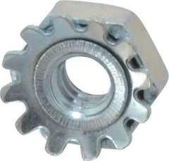 Value Collection - #4-40, Zinc Plated, Steel Hex Nut with External Tooth Washer - 9/32" Washer Diam, 1/4" Width Across Flats - Exact Tool & Supply