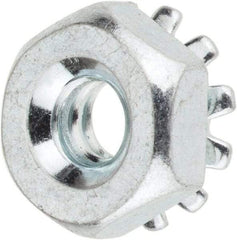 Value Collection - #6-32, Zinc Plated, Steel Hex Nut with External Tooth Washer - 11/32" Washer Diam, 5/16" Width Across Flats - Exact Tool & Supply