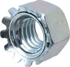 Value Collection - 3/8-16, Zinc Plated, Steel Hex Nut with External Tooth Washer - 57/64" Washer Diam, 9/16" Width Across Flats - Exact Tool & Supply