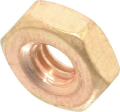 Value Collection - #8-32 UNC Silicon Bronze Right Hand Machine Screw Hex Nut - 11/32" Across Flats, 1/8" High, Uncoated - Exact Tool & Supply
