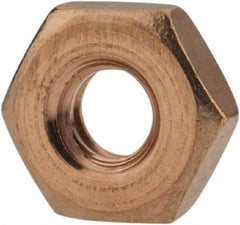Value Collection - #10-24 UNC Silicon Bronze Right Hand Machine Screw Hex Nut - 3/8" Across Flats, 1/8" High, Uncoated - Exact Tool & Supply