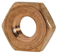 Value Collection - #10-32 UNF Silicon Bronze Right Hand Machine Screw Hex Nut - 3/8" Across Flats, 1/8" High, Uncoated - Exact Tool & Supply