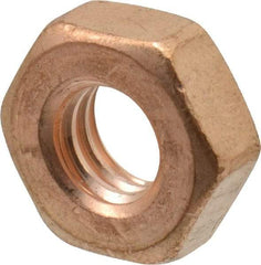 Value Collection - 5/16-18 UNC Silicon Bronze Right Hand Machine Screw Hex Nut - 9/16" Across Flats, 7/32" High, Uncoated - Exact Tool & Supply