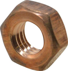 Value Collection - 3/8-16 UNC Silicon Bronze Right Hand Machine Screw Hex Nut - 5/8" Across Flats, 1/4" High, Uncoated - Exact Tool & Supply