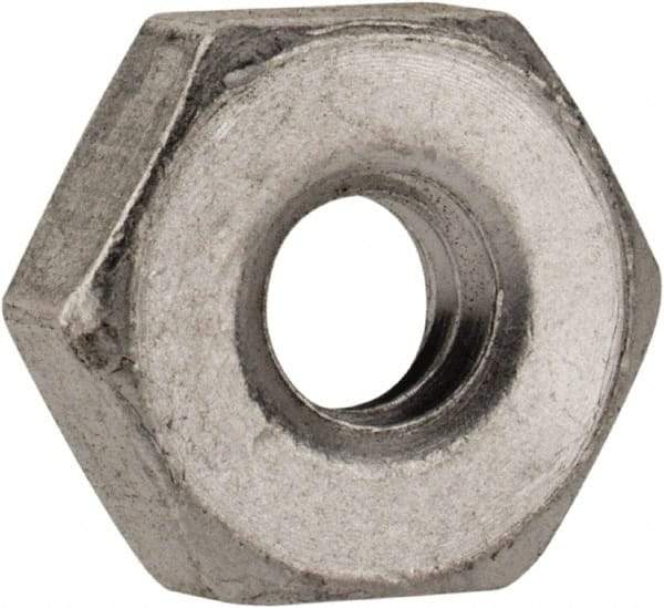 Value Collection - #6-32 UNC Aluminum Right Hand Machine Screw Hex Nut - 5/16" Across Flats, 7/64" High, Uncoated - Exact Tool & Supply