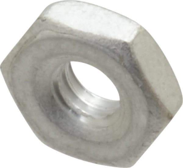 Value Collection - #8-32 UNC Aluminum Right Hand Machine Screw Hex Nut - 11/32" Across Flats, 1/8" High, Uncoated - Exact Tool & Supply