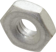 Value Collection - #8-32 UNC Aluminum Right Hand Machine Screw Hex Nut - 11/32" Across Flats, 1/8" High, Uncoated - Exact Tool & Supply