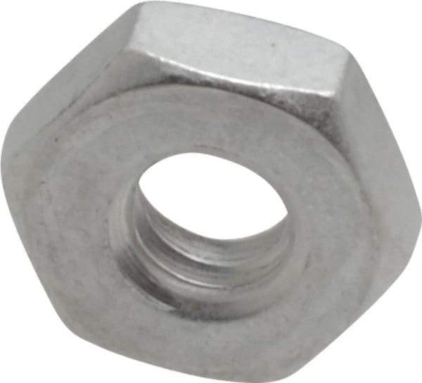 Value Collection - #10-24 UNC Aluminum Right Hand Machine Screw Hex Nut - 3/8" Across Flats, 1/8" High, Uncoated - Exact Tool & Supply