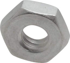 Value Collection - #10-24 UNC Aluminum Right Hand Machine Screw Hex Nut - 3/8" Across Flats, 1/8" High, Uncoated - Exact Tool & Supply