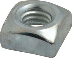 Value Collection - 5/16-18 Steel Square Nut - Zinc Plated, 9/16" Square Width x 17/64" Overall Height - Exact Tool & Supply